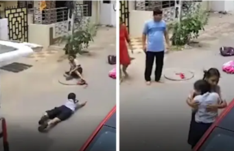 “एक धक्कादायक व्हिडिओ: चालत्या शाळेच्या व्हॅनमधून डोळ्यात आलेल्या दोन मुलगींची व्हॅनातून गिरणार, वडोदरा, गुजरातमध्ये चालकाला अटक”