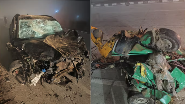 उत्तर प्रदेशातील भीषण अपघात: SUV च्या चुकीच्या ओव्हरटेकमुळे सहा कुटुंबीय आणि ऑटोरिक्षा चालकाचा मृत्यू.