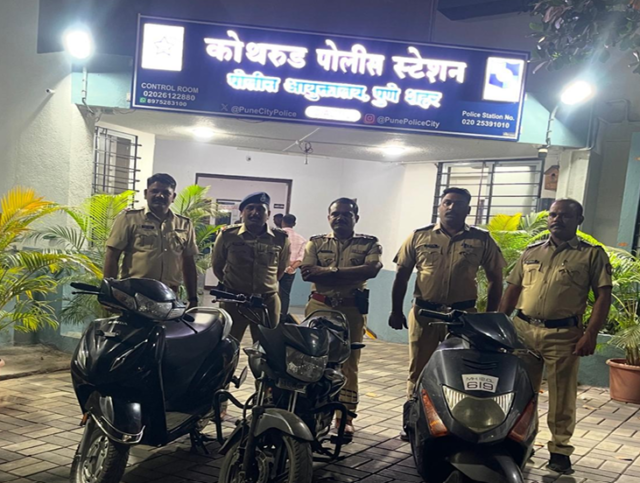 मोटारसायकल चोरीचे तीन गुन्हे उघड; दोन तरुण आरोपींच्या मुसक्या आवळल्या
