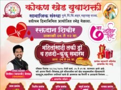 कोकण खेड युवाशक्तीचा सातवा वर्धापन दिन उत्साहात! 20 एप्रिल रोजी भव्य रक्तदान शिबीर, हळदीकुंकू, लकी ड्रॉ आणि सांस्कृतिक मेळावा!
